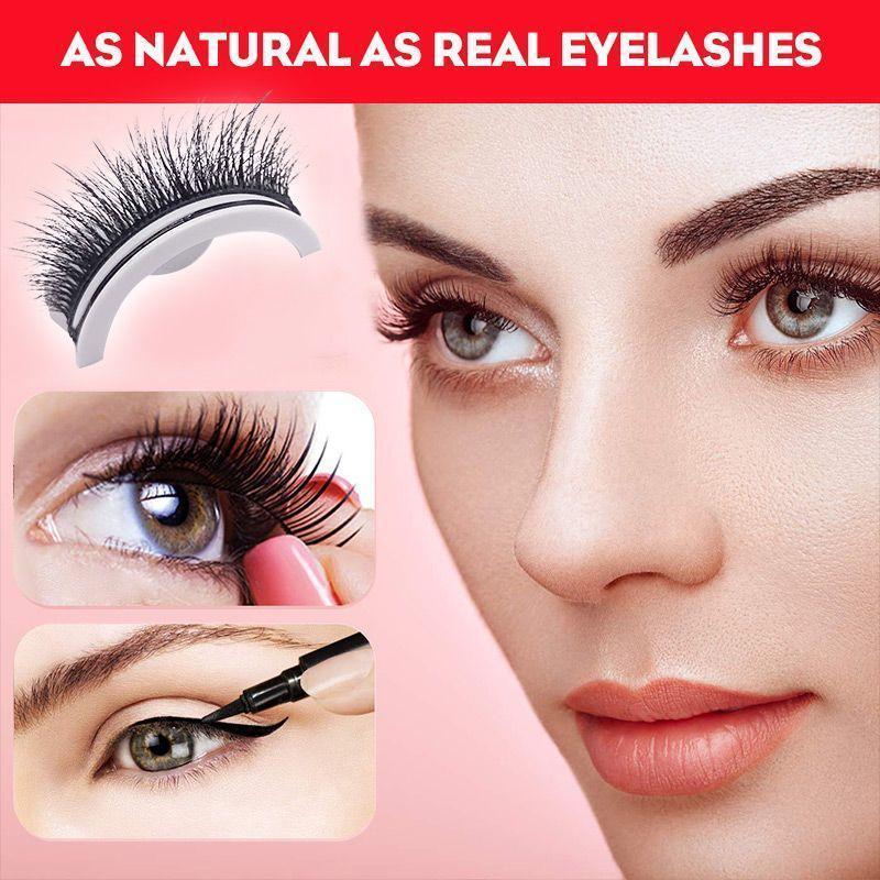 Reusable 3D Mink Lashes Natural False Eyelashes Self Adhesive Fake Glue Free Makeup Eyelash Extension Silk