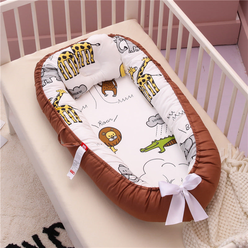 Baby Removable and Washable Bed Crib Portable Crib Travel Bed for Children Infant Kids Cotton Cradle