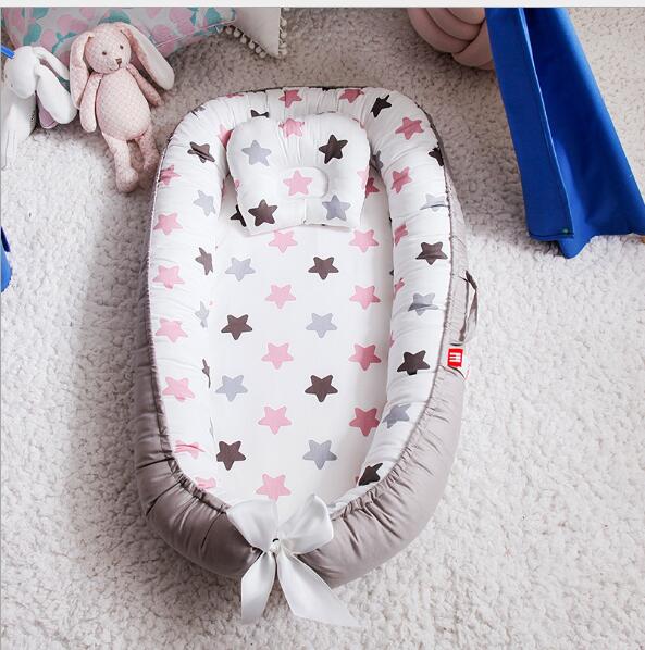 Baby Removable and Washable Bed Crib Portable Crib Travel Bed for Children Infant Kids Cotton Cradle