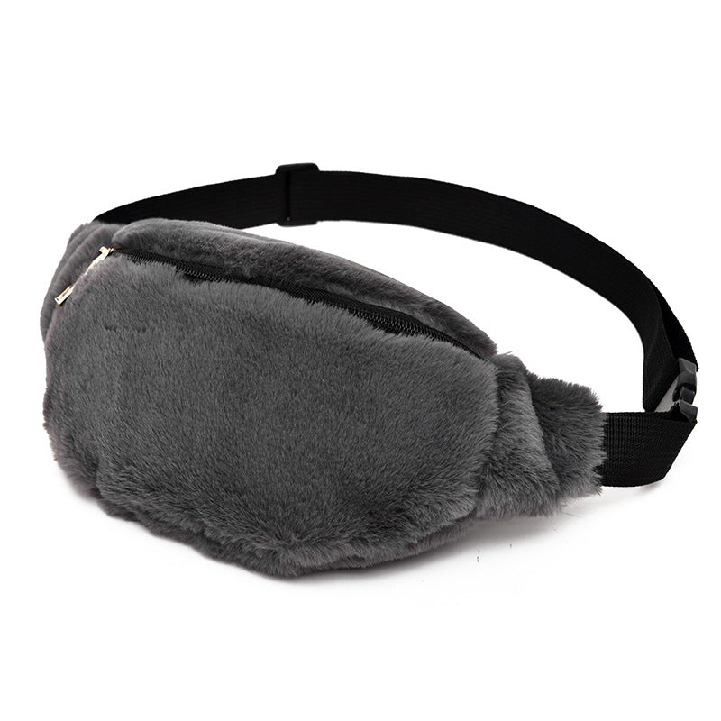 Women Waist Bag Artificial wool Fur Chest Bag