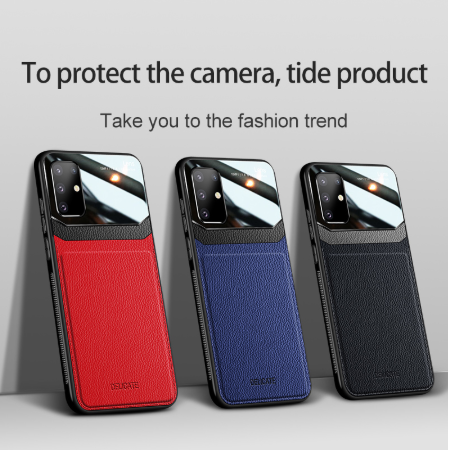 For Sam Sung S20 Case Leather Glass Shockproof Cover