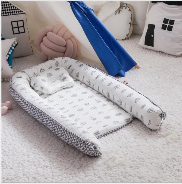 Baby Removable and Washable Bed Crib Portable Crib Travel Bed for Children Infant Kids Cotton Cradle