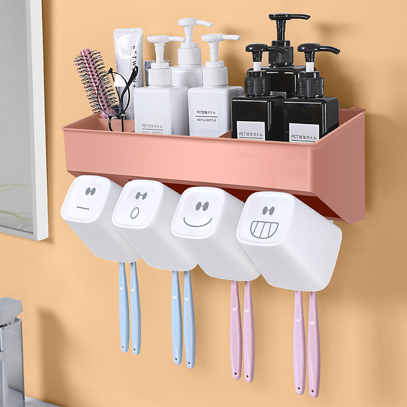 Toothbrush holder rack wall hanging free punching