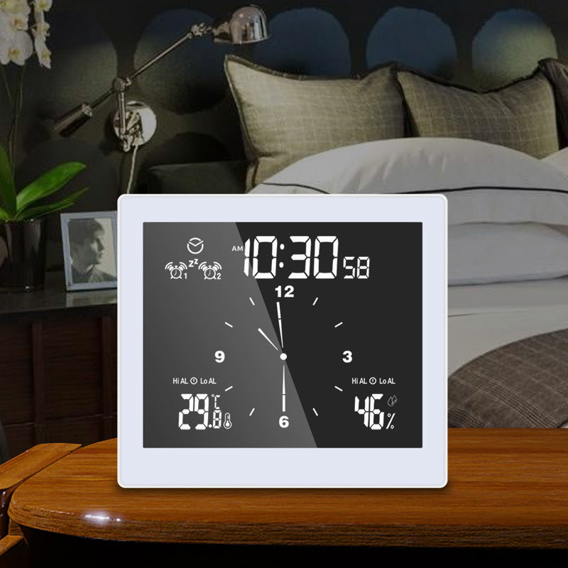 LCD Wall Clock Waterproof Bathroom Countdown Temperature Humidity Display Digital Clock Snooze Function Alarm Clock