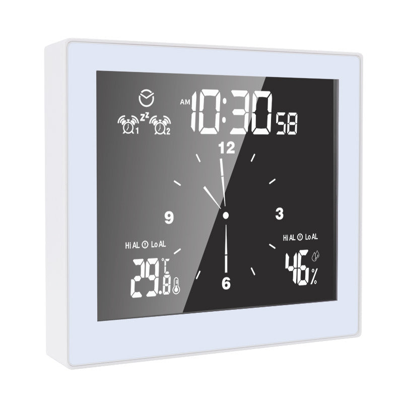 LCD Wall Clock Waterproof Bathroom Countdown Temperature Humidity Display Digital Clock Snooze Function Alarm Clock