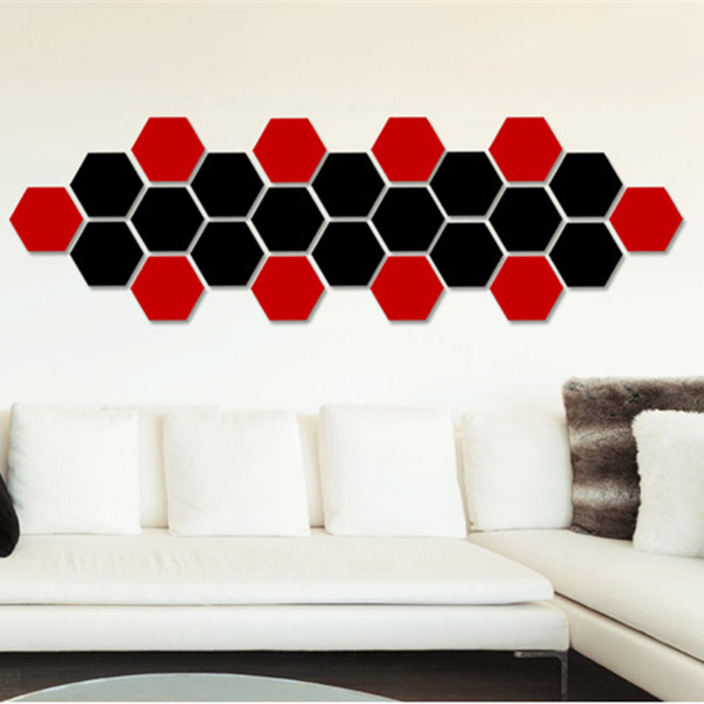 Hexagonal Mirror Acrylic Wall Sticker Background Wall Crystal Stereo Mirror Sticker