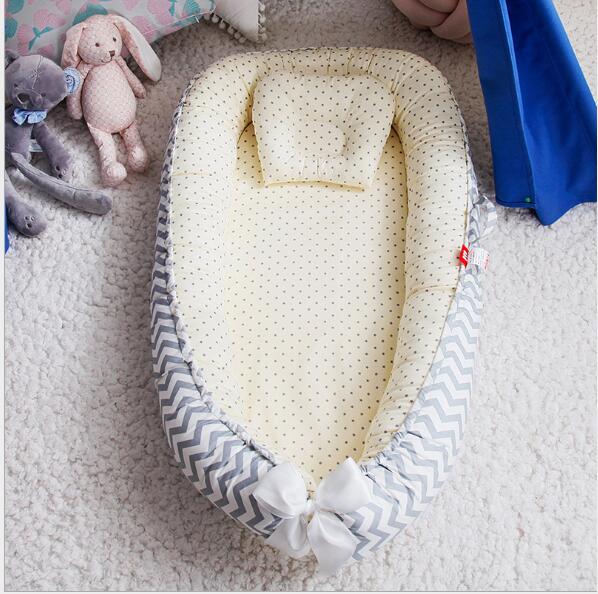 Baby Removable and Washable Bed Crib Portable Crib Travel Bed for Children Infant Kids Cotton Cradle