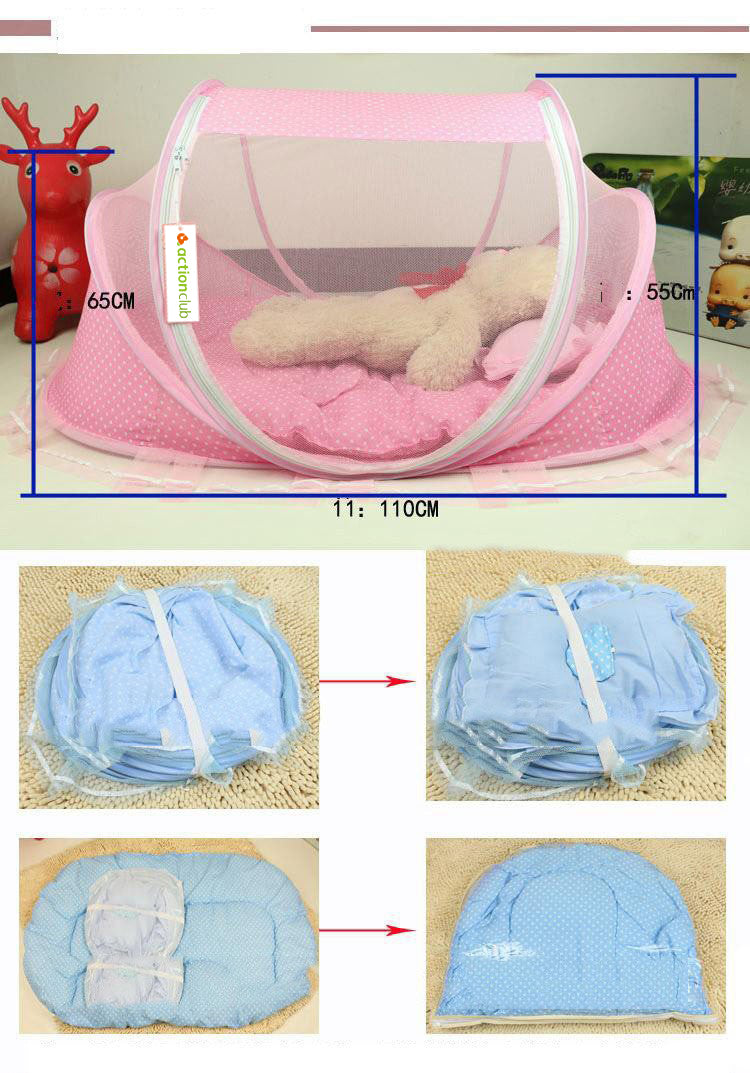 Foldable  Baby Bed Net With Pillow Net