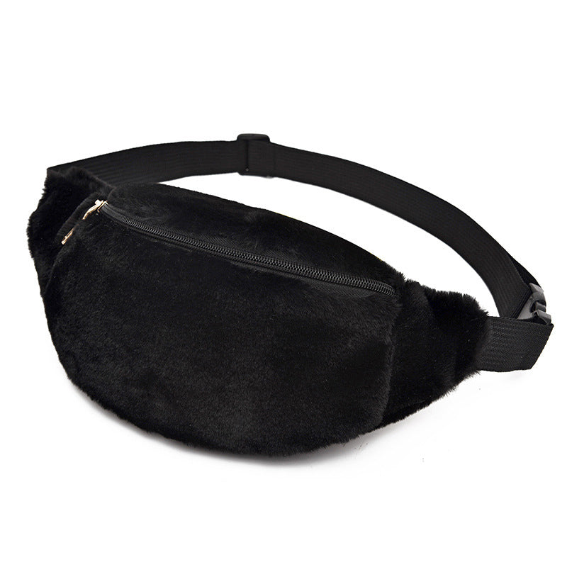 Women Waist Bag Artificial wool Fur Chest Bag