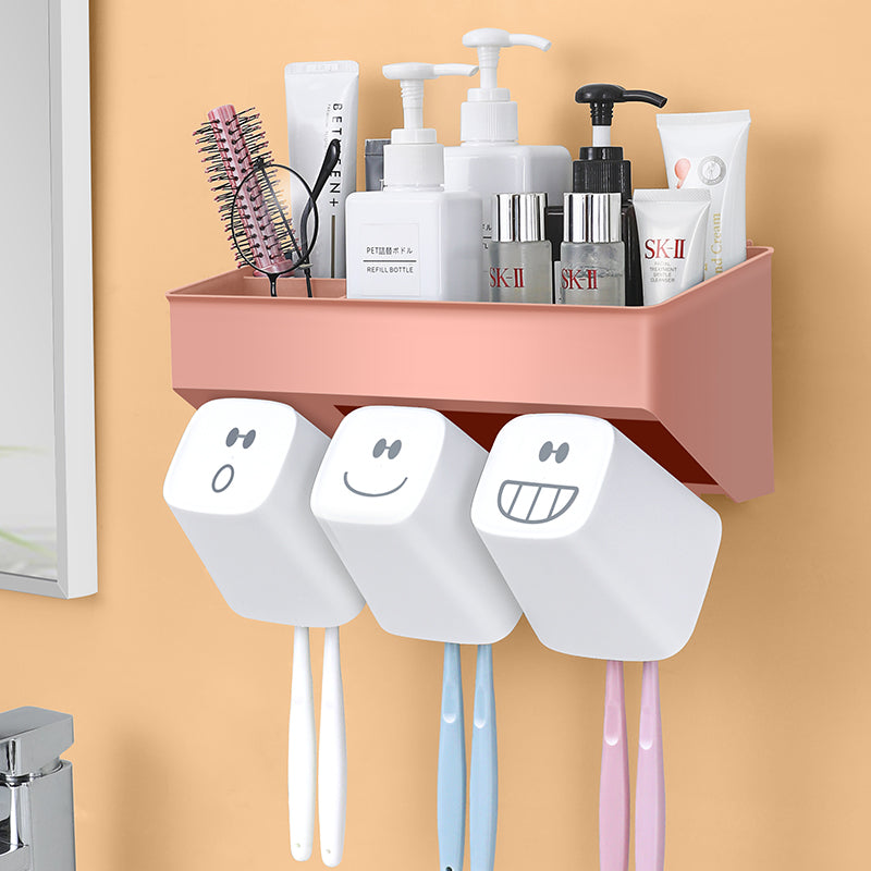 Toothbrush holder rack wall hanging free punching