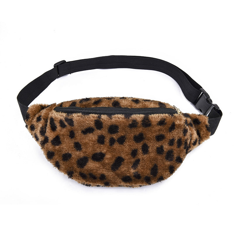 Women Waist Bag Artificial wool Fur Chest Bag