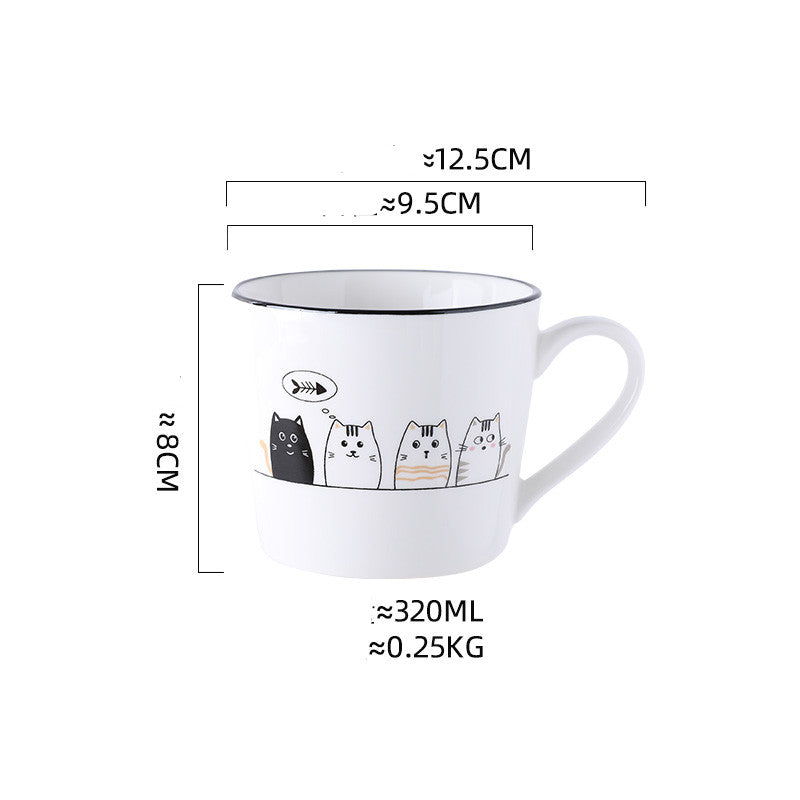 Ceramic Mug Cute Office Water Cup Cat Coffee Cup