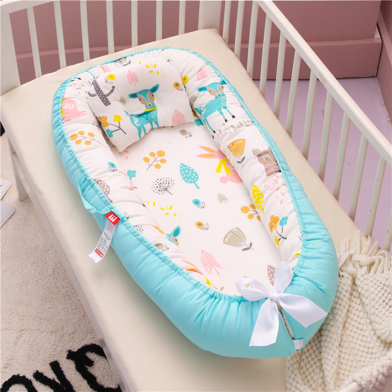 Baby Removable and Washable Bed Crib Portable Crib Travel Bed for Children Infant Kids Cotton Cradle