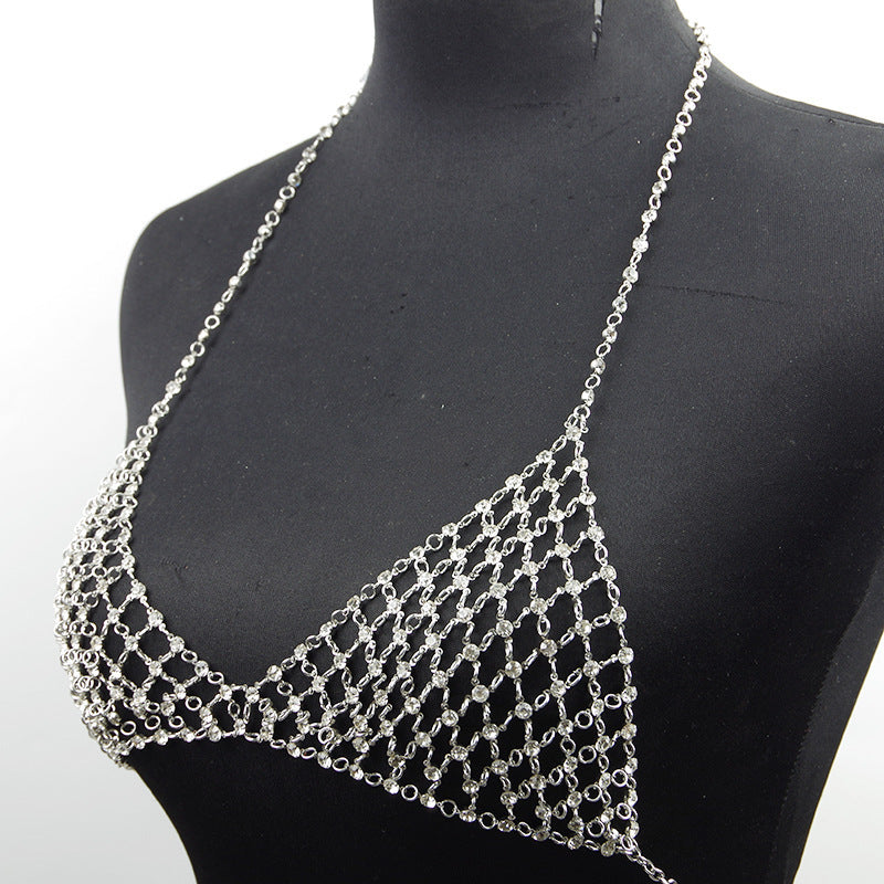 Leisure Nightclub Body Chains Artificial Diamond Chest Necklace