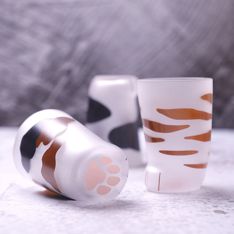 Creative Cute Cat Paws Glass Tiger Paws Mug Office Coffee Mug Tumbler Personality Breakfast Milk Porcelain Cup Gift