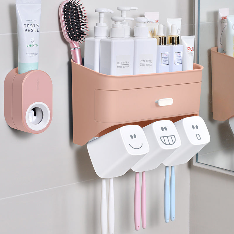 Toothbrush holder rack wall hanging free punching