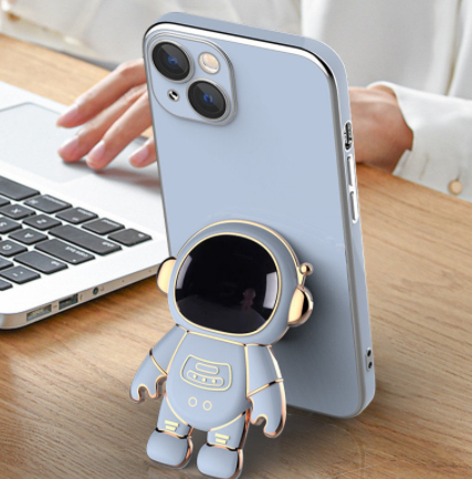 3D Astronaut Phone Case Anti-Drop Electroplating Bracket