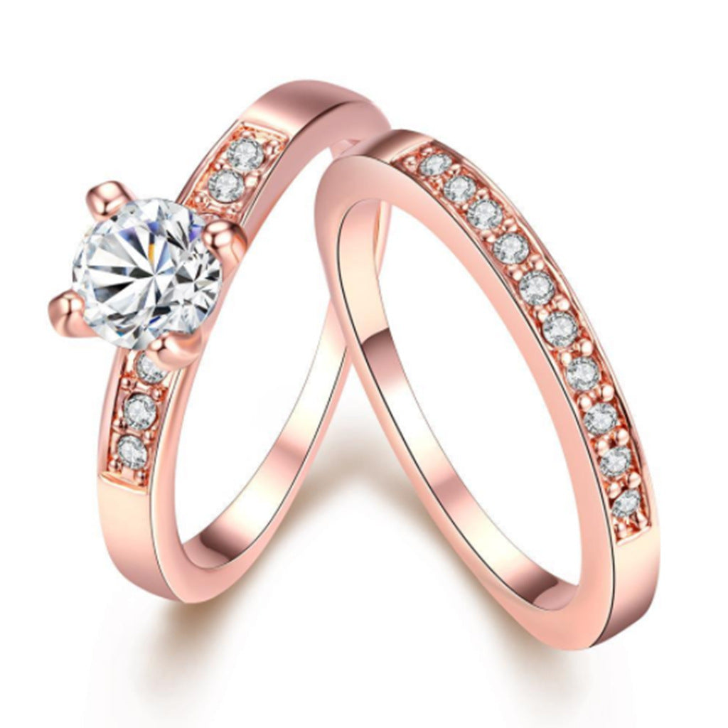 Rose gold ring with diamonds