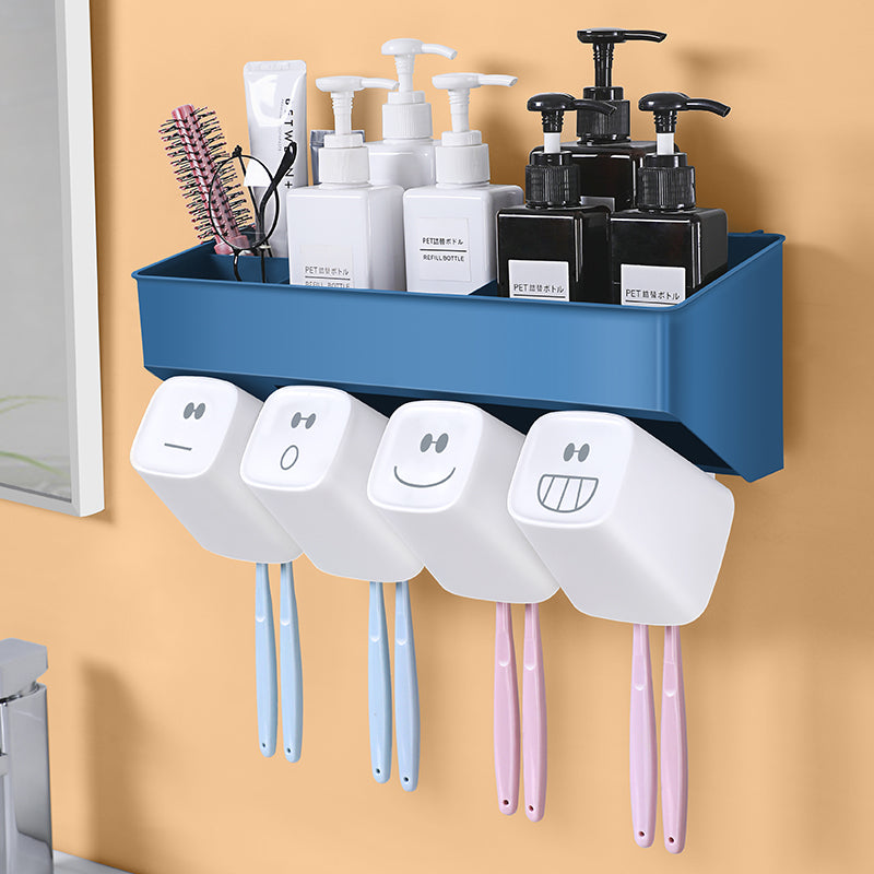 Toothbrush holder rack wall hanging free punching