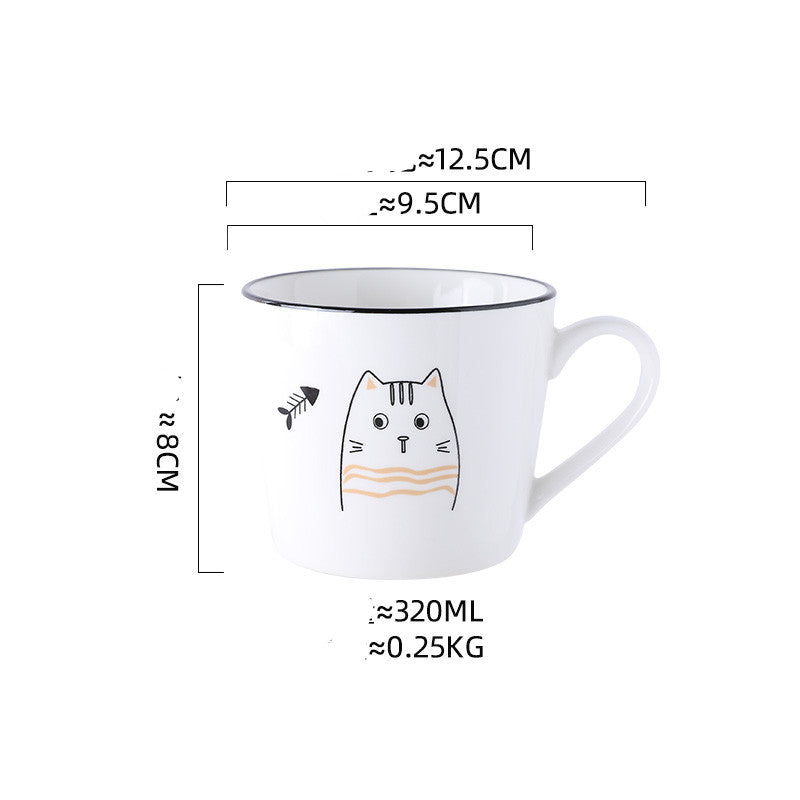 Ceramic Mug Cute Office Water Cup Cat Coffee Cup