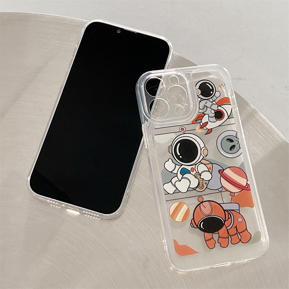 Labels Balloon Astronaut Transparent Phone Case