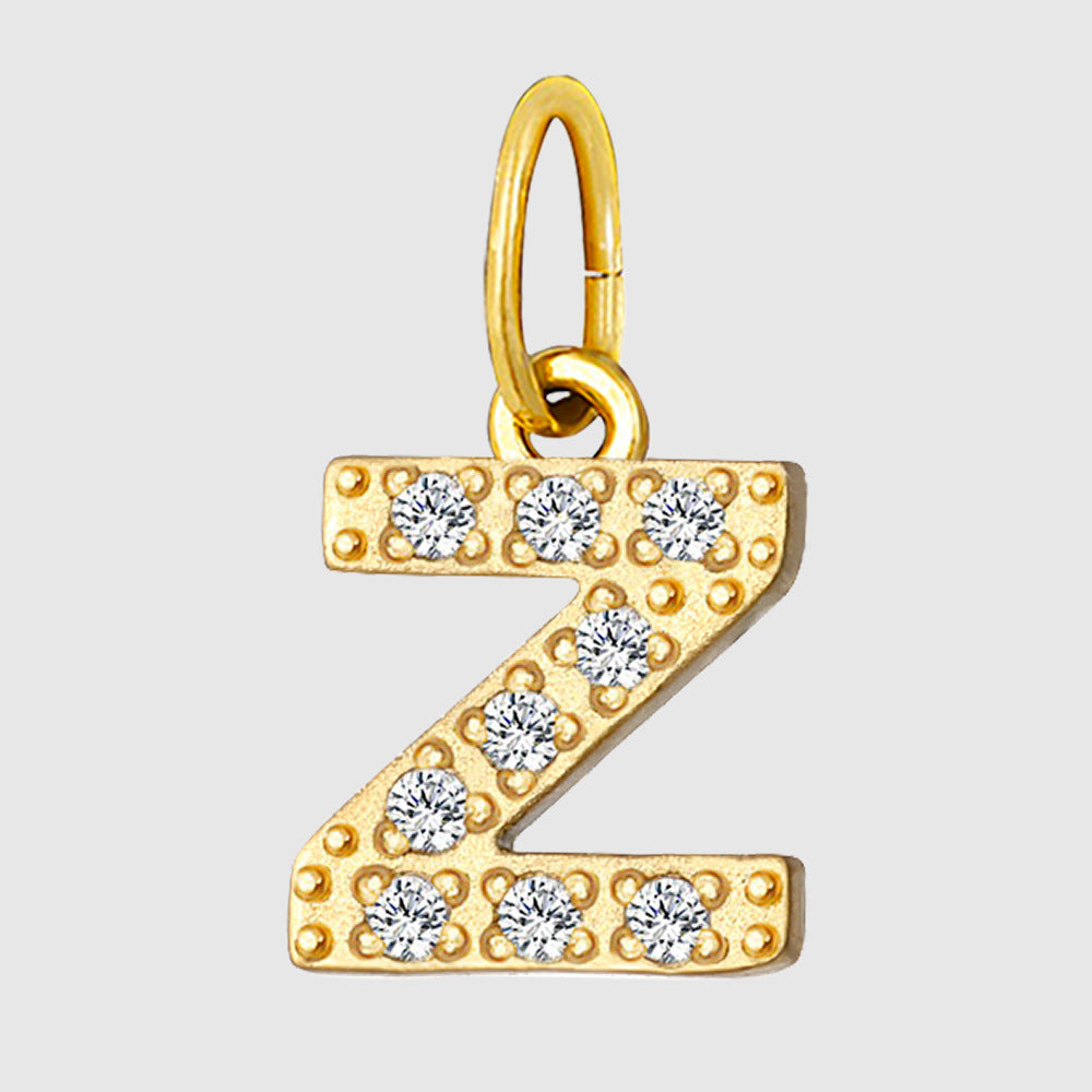 Full Diamond Stainless Steel Ornament Accessories Letter Number Pendant Diy