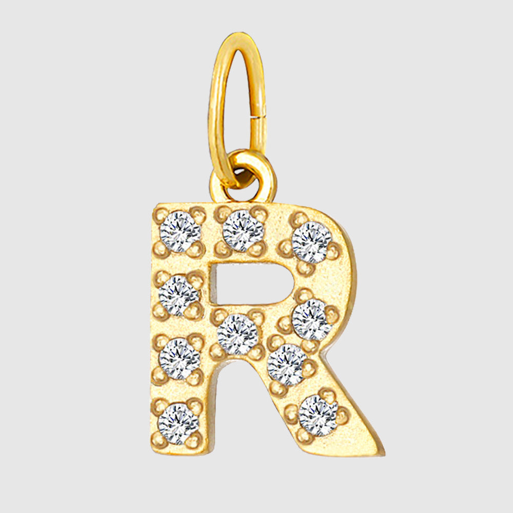 Full Diamond Stainless Steel Ornament Accessories Letter Number Pendant Diy