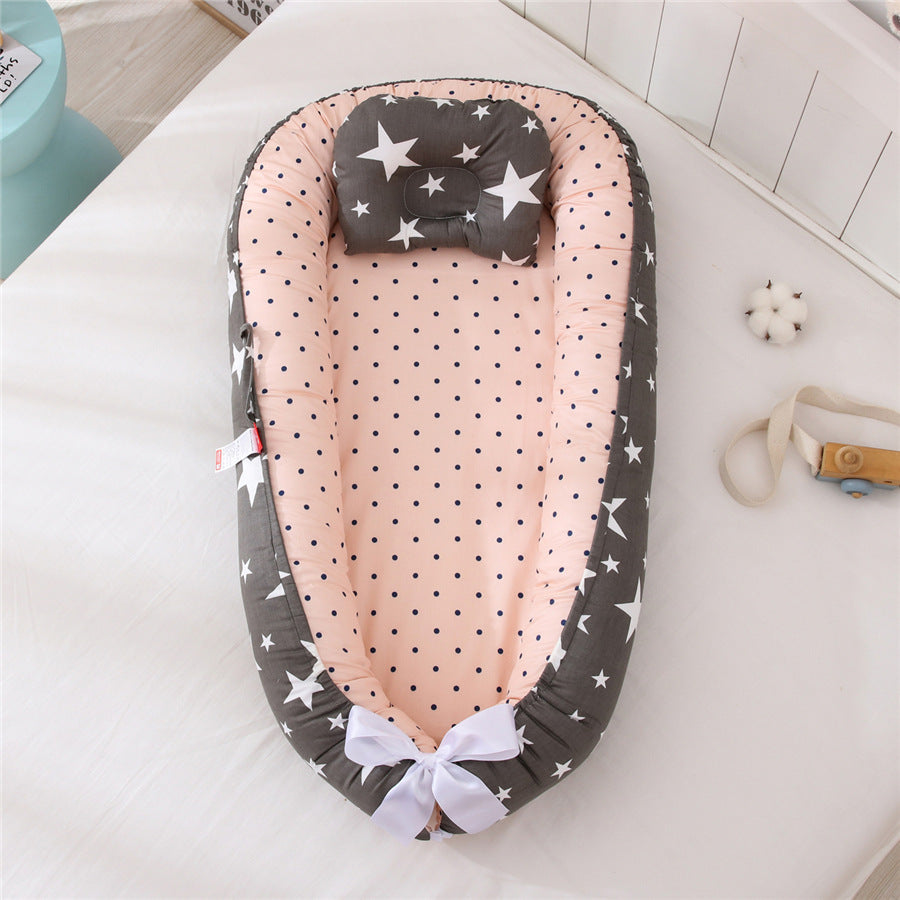 Baby Removable and Washable Bed Crib Portable Crib Travel Bed for Children Infant Kids Cotton Cradle