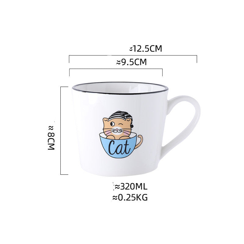 Ceramic Mug Cute Office Water Cup Cat Coffee Cup