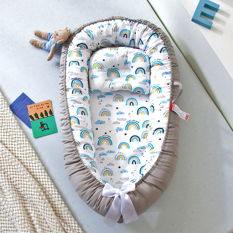 Baby Removable and Washable Bed Crib Portable Crib Travel Bed for Children Infant Kids Cotton Cradle