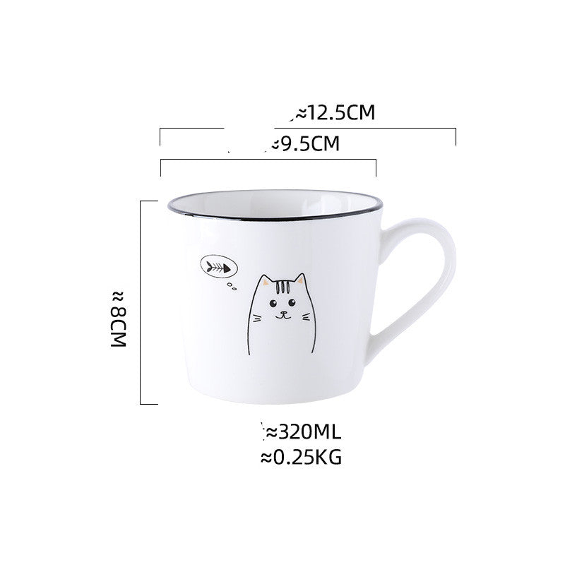 Ceramic Mug Cute Office Water Cup Cat Coffee Cup