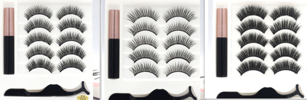 Five pairs of magnet eyelashes