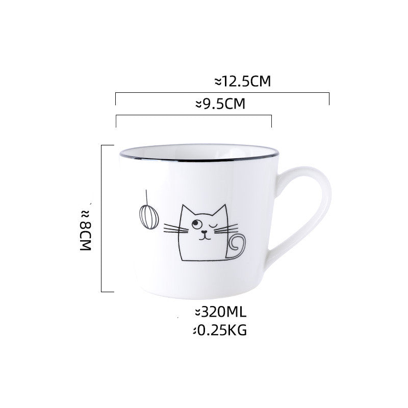 Ceramic Mug Cute Office Water Cup Cat Coffee Cup