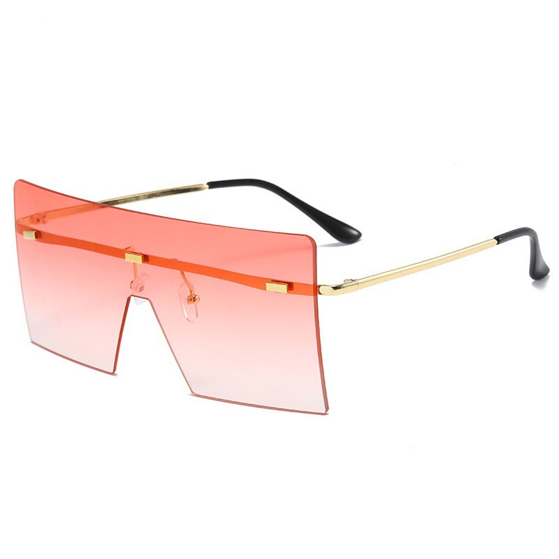 Vintage Oversized Square Rimless Sunglasses Women Luxury